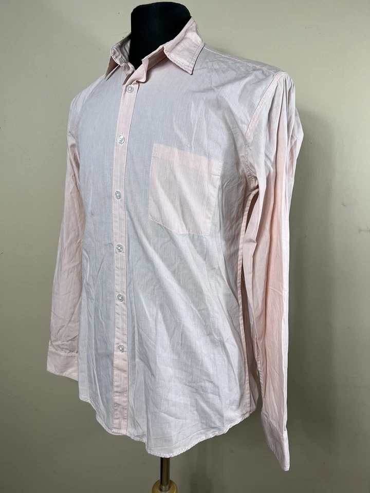 Camisa Steven Alan M Mediana Rosa Claro Abotonada Delantera Manga Larga Para Hombre H3 Foto 4 de 4