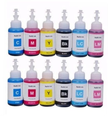 12 x REFILL Tinte für Epson EcoTank  L800 L805 L810 L850 L1800 ET PREMIUM INK