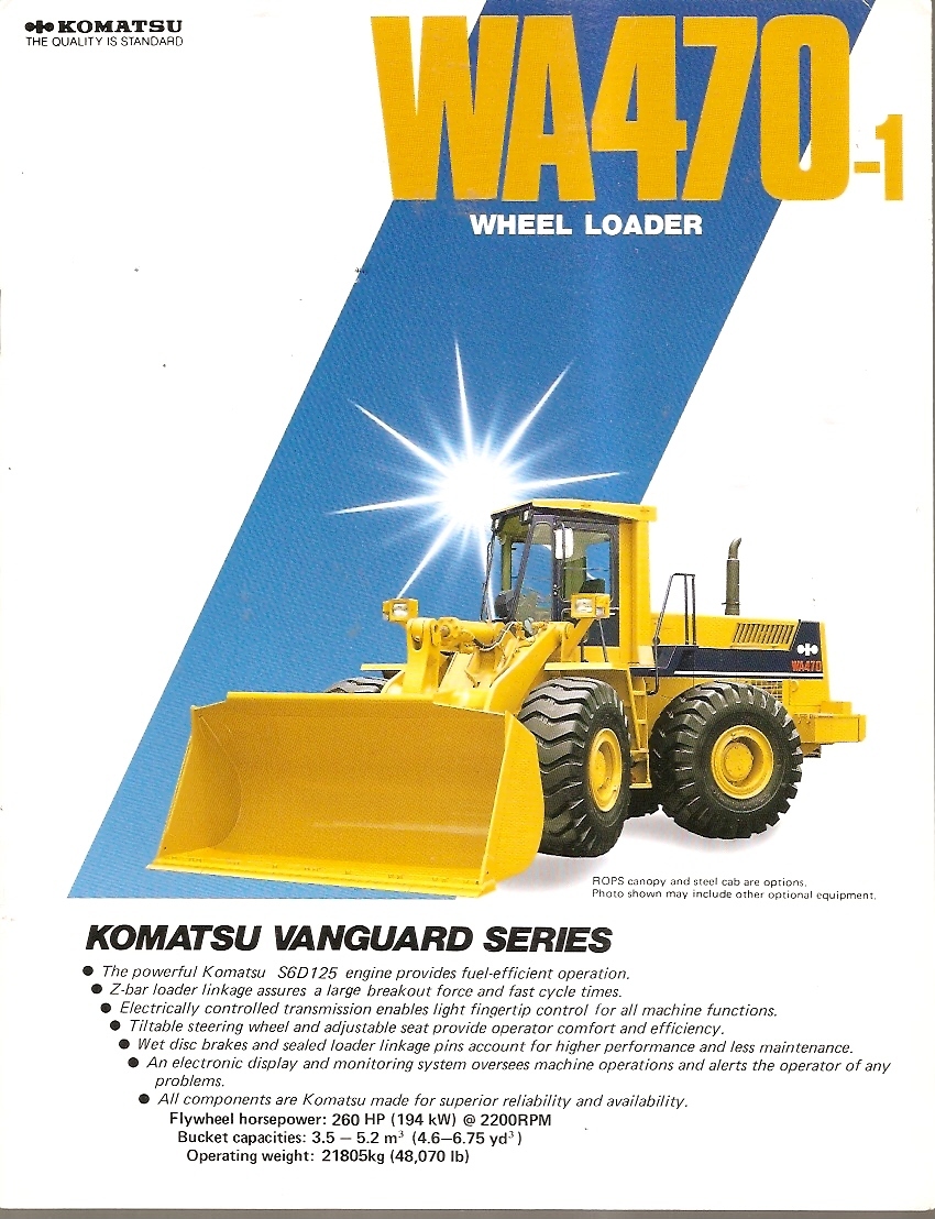 Equipment Brochure - Komatsu - WA470-1 - Wheel Loader (E2107) | eBay