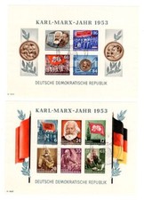 DDR KARL MARX BLOCK 8/9A tadellos gest. 300EUR (CA3873