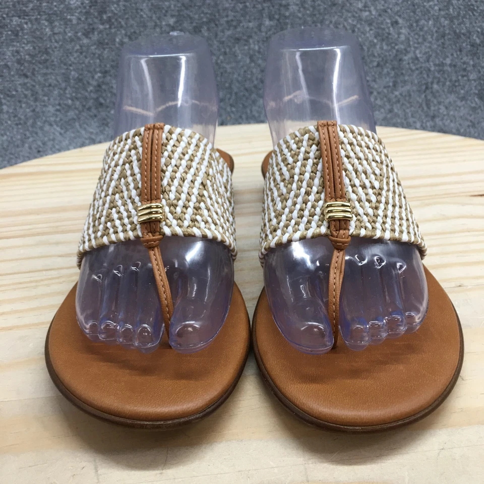 Italian Shoemakers Sandals Womens 7 Briley Slip On Slides Brown Casual Thong - Image 4 of 4