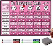 Magnetic Behaviour Chart for Children, REUSABLE, MANY DESIGNS Star Reward Chores