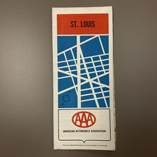 Vintage 1971 AAA St. Louis Missouri City Street Travel Road Map
