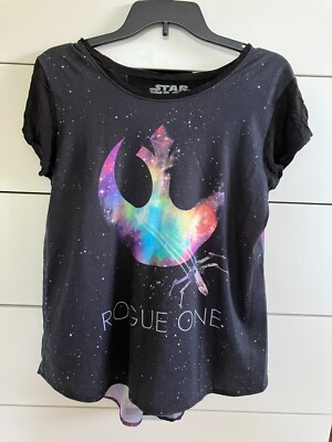 Star Wars Her Universe Rogue One Women's Short Sleeve Shirt Galaxy Print Size S