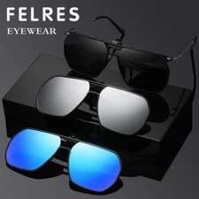 Clip On Flip Up Polarized Pilot Sunglasses Men Women Driving Shade Glasses New