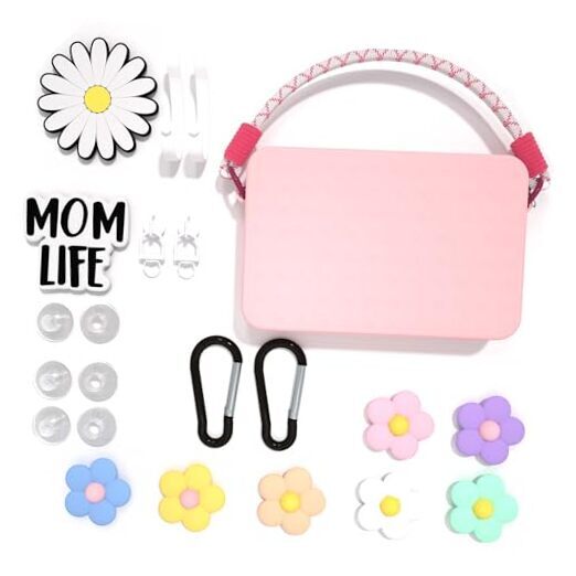 Silicone Pink Phone Holder for Bogg Bag: Case Wallet Combo