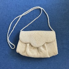 La Regale Ivory Beaded Evening Bag Clutch Vintage Super Clean