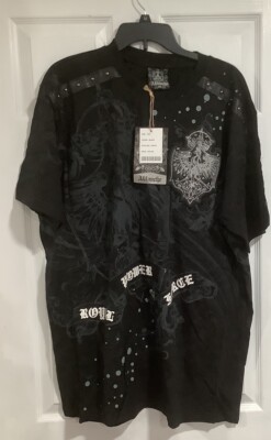 Vntg Ablanche Royal Power Force Black  Heavy Cotton Graphic Shirt Men's sz 2XL