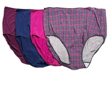 Jockey Set of 4 No Panty Line Promise Full Briefs Size 5 Midnight A653939