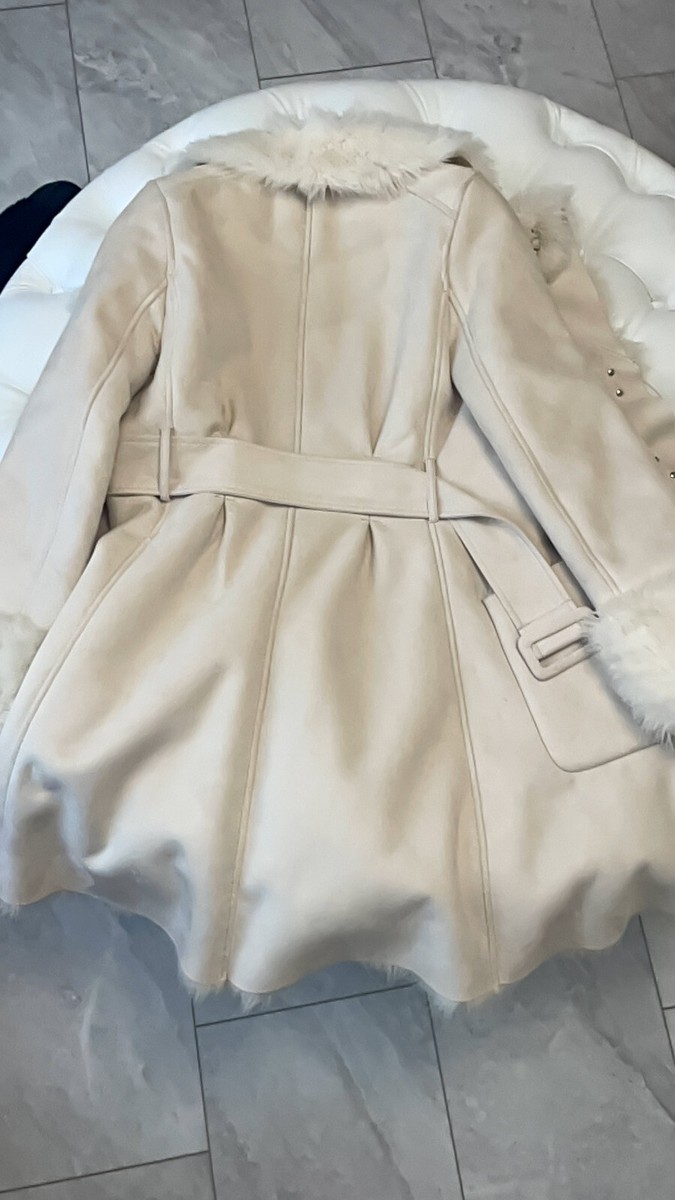 ジャケット・アウター ARMANI EXCHANGE - sheepskin flare coat Faux shearling jacket with belt | Armani Exchange