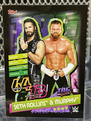 2020 Topps WWE Slam Attax Seth Rollins & Buddy Murphy Wrestling Card Messiah