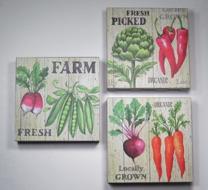 3 Garden Vegetable Wall Prints On Wood Box Frames Wall Art 8 Square 885114296439 Ebay