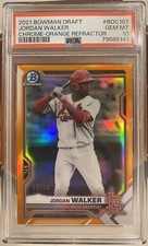 2021 Bowman Draft Chrome Jordan Walker Orange Refractor /25 *PSA 10* #BDC187