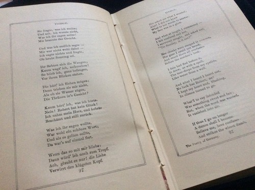 Antique 1886 Poetry of Germany poets in English & German A. Baskerville Book - Imagen 8 de 11