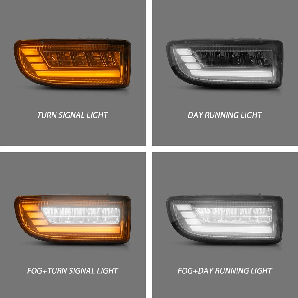 Faros antiniebla faros de parachoques con DRL para Toyota Land Cruiser 1998-2007 100 LC100 LED Foto 3 de 4