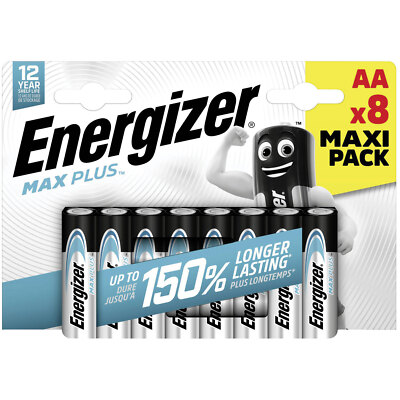 Energizer E303322300 Max Plus AA Alkaline-Manganese Battery 1.5V 8pcs