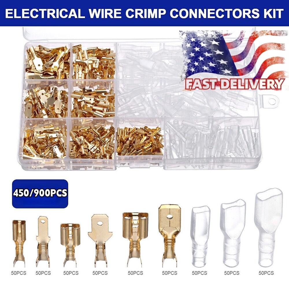 Tadipri 120 Pezzi Capicorda Terinali Da Cripare Connettori Piatti Kit - Foto 2