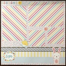 HAPPY EASTER Premade Scrapbook page 12x12 Album Pages Set of 2 Pages Photo ready