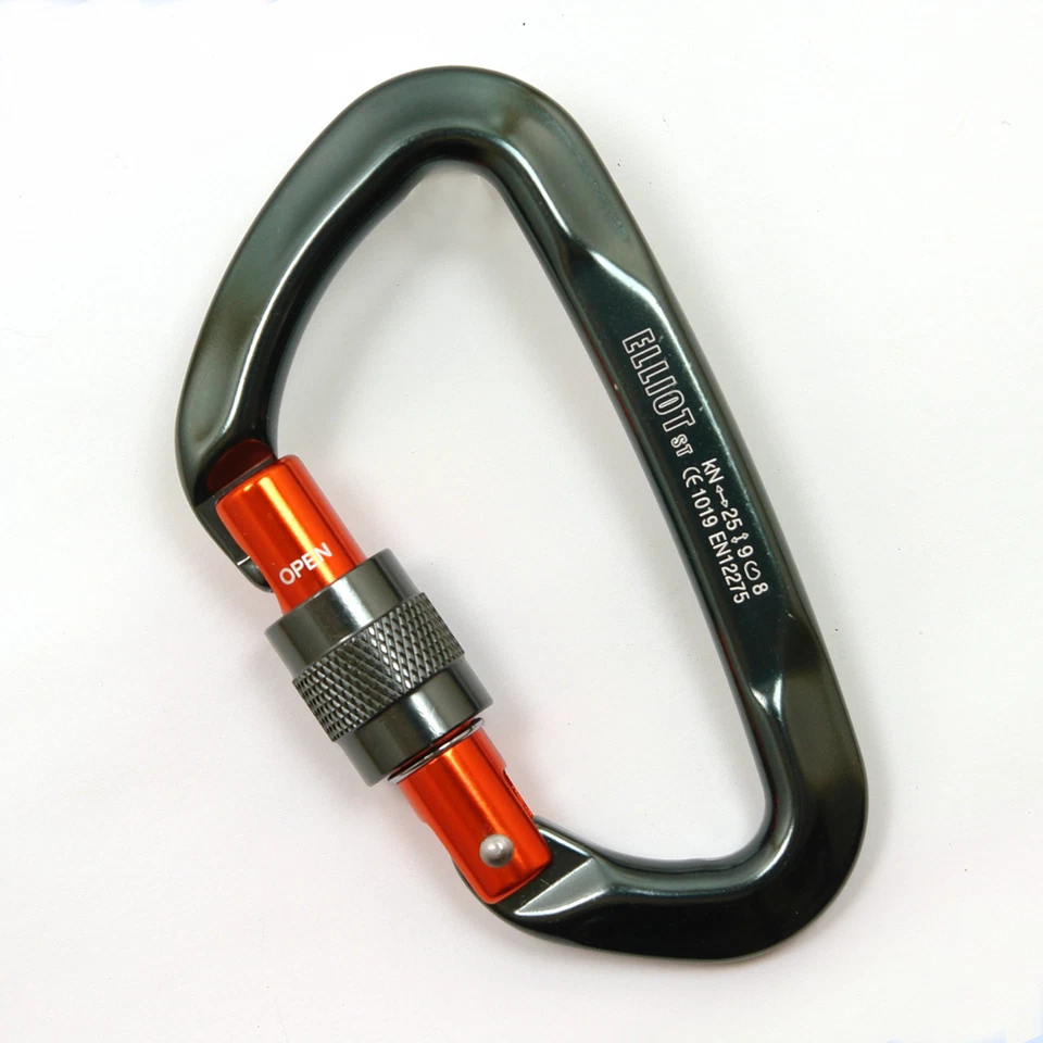 Elliot Schraubkarabiner - Kletter Karabiner, Karabinerhaken m. Keylock, 25 kN