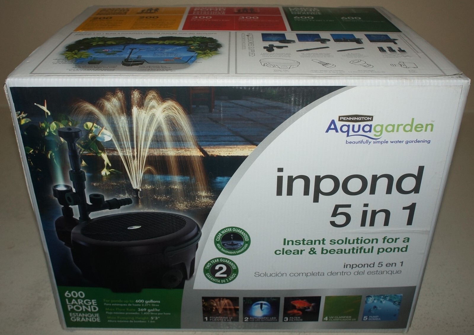 New Pennington Aquagarden Inpond 5 in 1 Pond Water Pump
