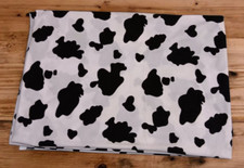 Fleece Sewing Fabric Black White Cow Spots for Costume 2-3/8 yd x 60" Wide