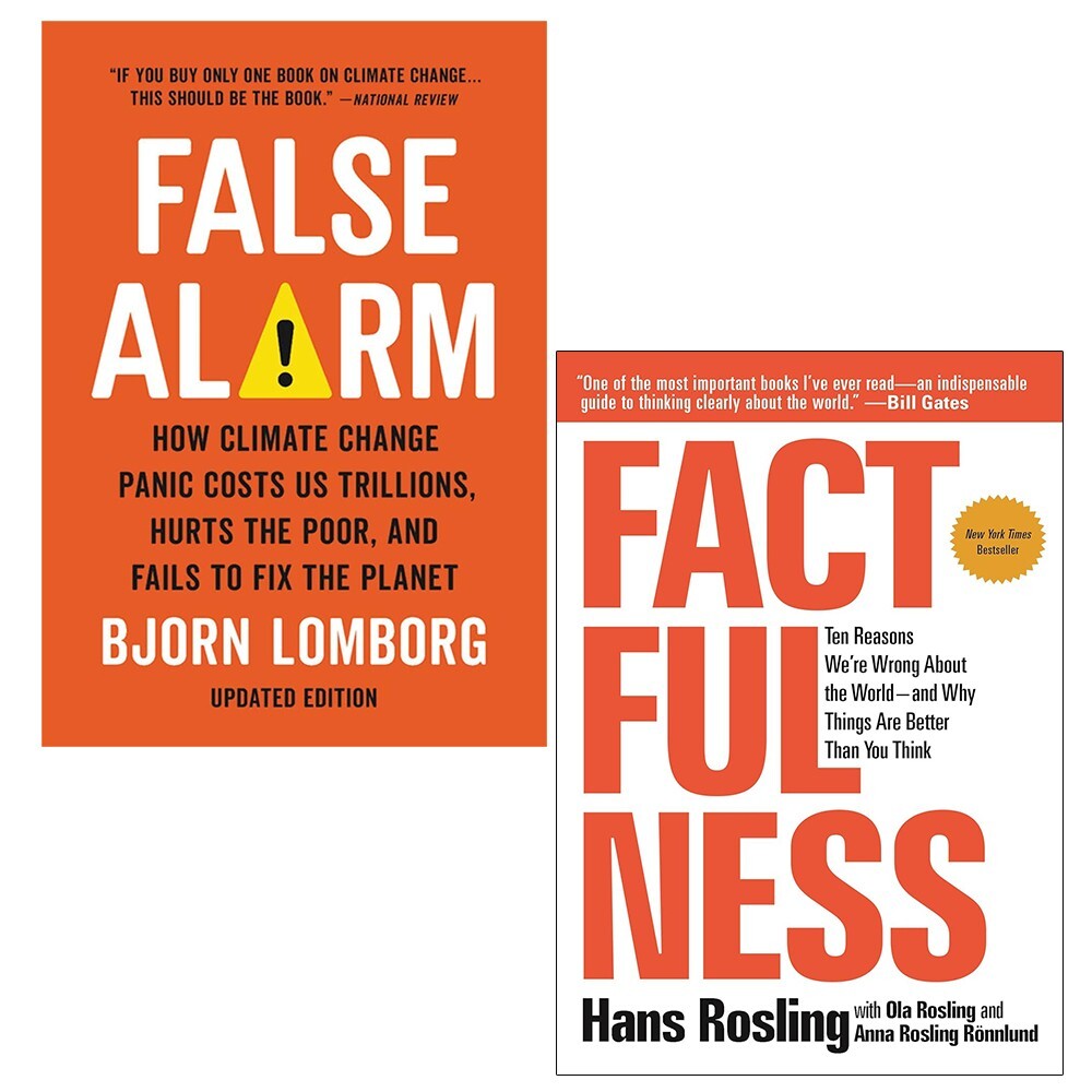 False Alarm Bjorn Lomborg, Factfulness Hans Rosling (HB) 2 Books Set