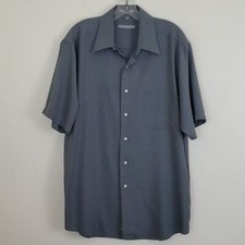 Geoffrey Beene Gray Plaid Short Sleeve Shirt L