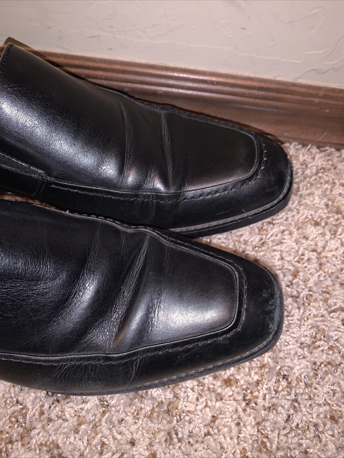 SAOLA Mocassini slip on Johnston & Murphy da uomo 8 5 neri in pelle di pecora 20 4455 ottime condizioni (MC