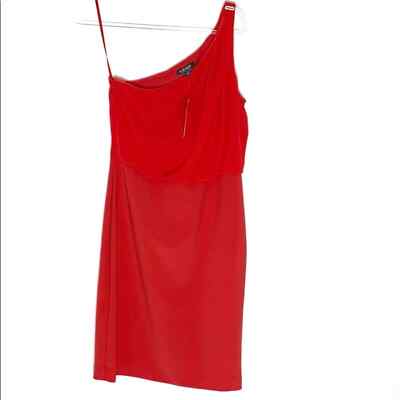 Lauren Ralph Lauren red chiffon one shoulder dress size 12 NWT | eBay