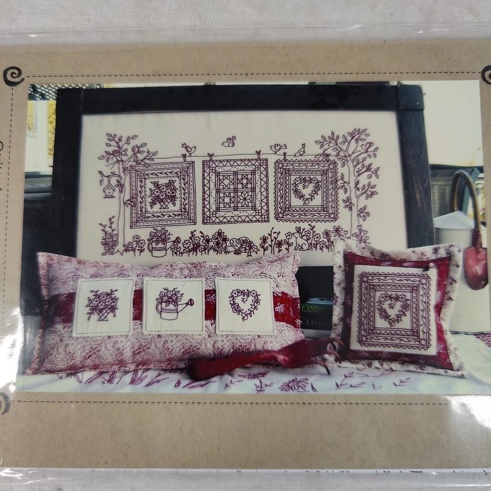 Quilts in the Garden Outdoor Heart Stitchery Stitching Template 11" x 22" - Image 2 of 4