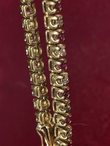 14K GOLD RUBY & DIAMOND BRACELET 12.3 grs HIGH END NATURAL GEMSTONES 7.25 L - Picture 24 of 24