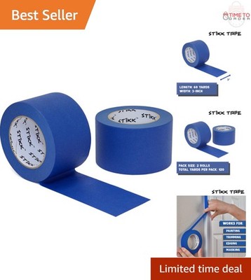 Painter Tape Blue 3inch x 60Yards Multi-Purpose Masking Tape for DIY Painting