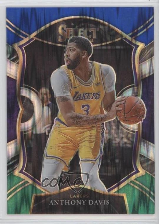 2020 Select Concourse Blue White Green Flash Prizm 17/49 Anthony Davis #45 17a5