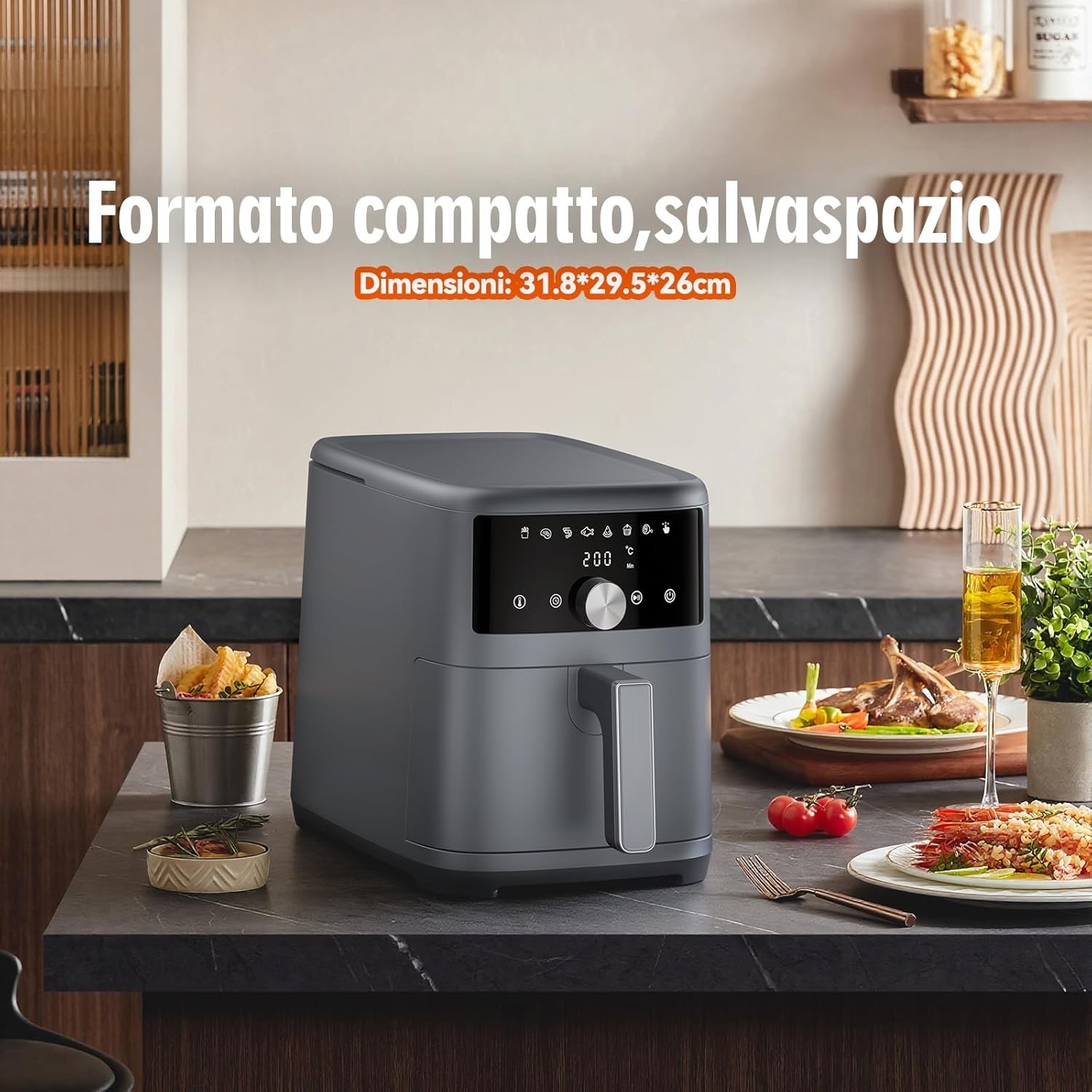 FRIGGITRICE AD ARIA AIR FRYER 6 LT, NUOVA, ANCORA IMBALLATA , SPEDIZ  GRATIS!!