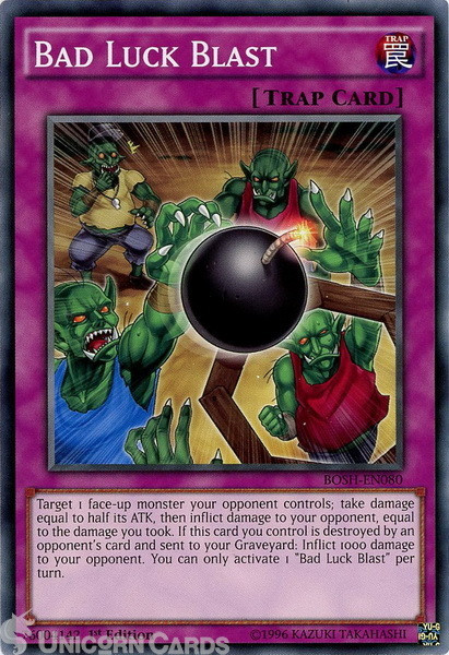 BOSH-EN080 Bad Luck Blast Common 1st Edition Mint Yu-Gi-Oh! Card