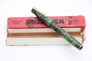 F Vintage Mabie Todd & Co Swan 14k Gold Nib Fountain Pen Not Tested