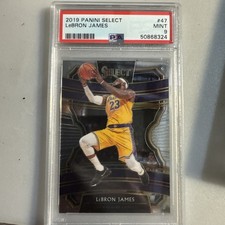 2019-20 Panini Select Concourse #47 LeBron James PSA 9 Mint Los Angeles Lakers