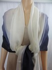 NEW Marina D'Este Collection Cashmere Scarf Purple/White Ombre Stripe 30x60 NWT — photo 1