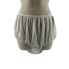 Teri Lingerie 100 Nylon Shiny Silky Full Coverage Brief Panty Size 8 Pure White