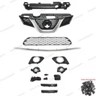 11PC For Rogue 2014-2016 Upper Grille Lower Mesh Chrome Molding Trim Fog lights