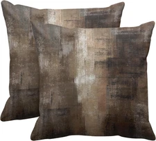 Throw Pillow Covers Modern Home Art Decor, 18 x 18 Inches Set of 2 Abstract Oil 