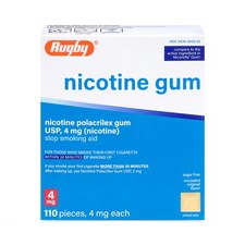Rugby Polacrilex 4mg Nicotine Gum Original Flavor Quit Smoking/Vaping 110 Ct