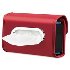 Car Tissue Holder - Extra Large Tissue Holder for Car Seat Back - PU Wine Red