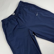 Vintage Nike Windbreaker Lined Ankle Zip Track Navy Pants Mens L
