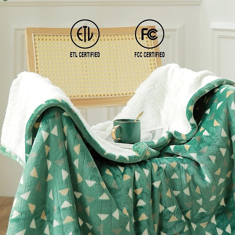 Electric Heated Blanket Throw Fast Heating 4 Heat Levels Auto Off Protection New