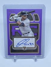2023 Topps Definitive Rookie Autographs Oswald Peraza #DRA-OP Purple 4/10