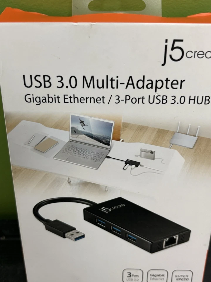j5 Create USB 3.0 Multi-Adaptor Gigabit Ethernet 3-port Hub For Laptop - Image 2 of 4