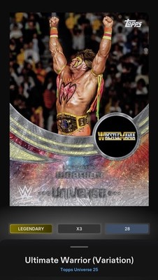Ultimate Warrior (Variation) Blast 50cc Legendary Topps Slam WWE Universe 25
