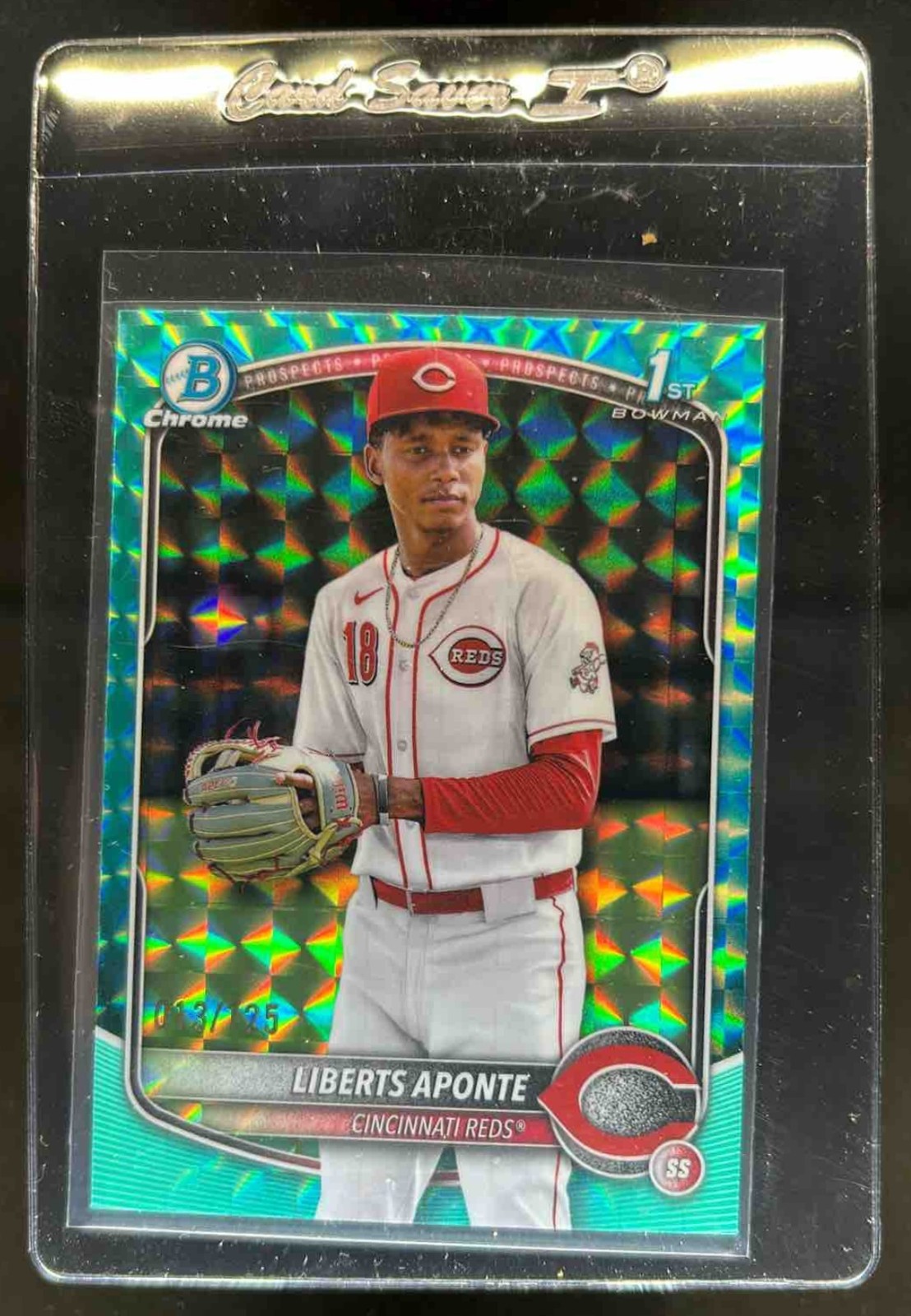 2025 Bowman Chrome Liberts Aponte Aqua Geometric Refractor 1st #/125