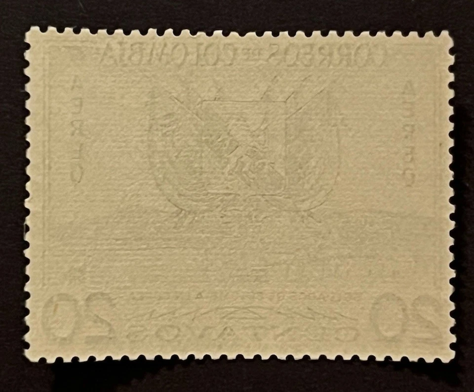 Travelstamps: 1955 Columbia Stamps Sc #C269 - 20c Soldiers, Coat of Arms MNH OG - Image 3 of 4